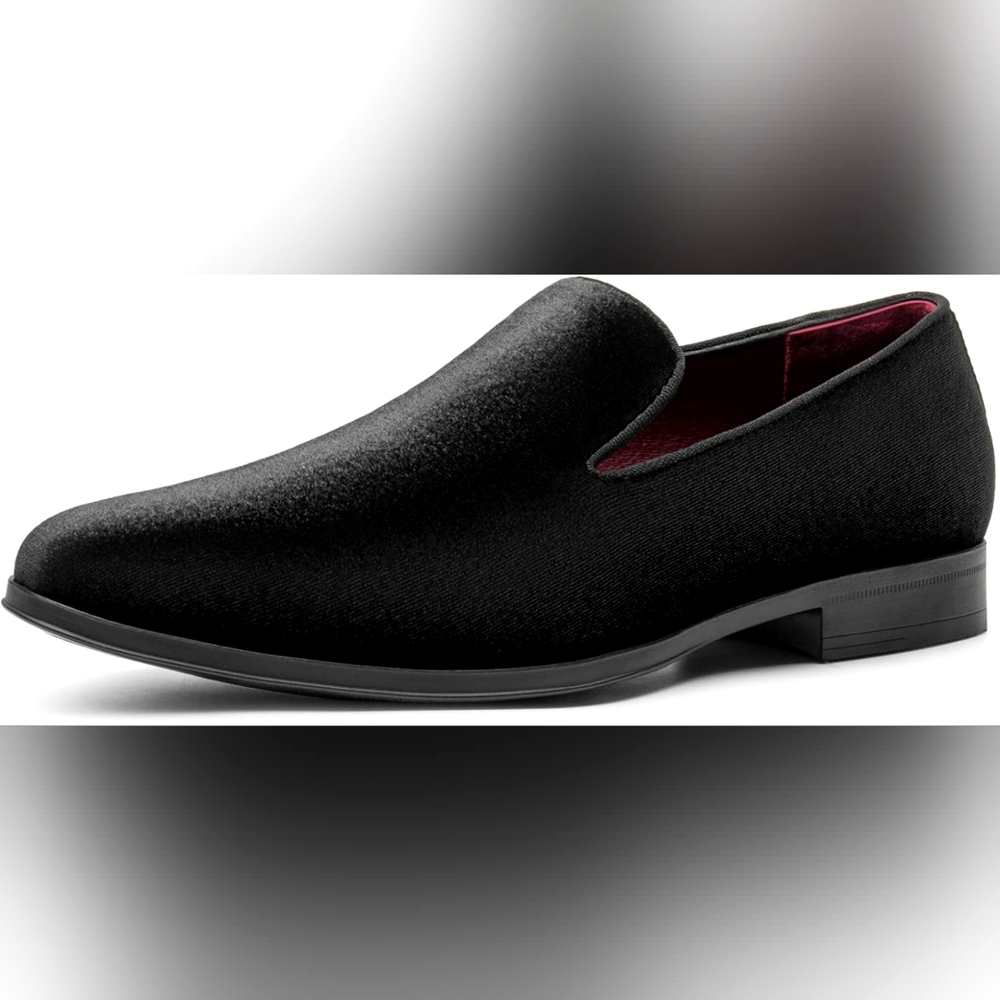 Elegant Black Velvet Men's Slip-On Loafers